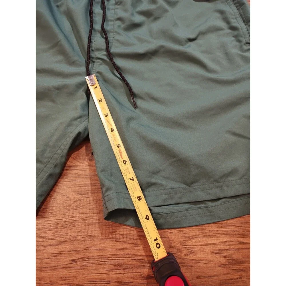 Outerknown Shorts Mens XL Green Polyester Swim Trunks Drawstring Beach Summer